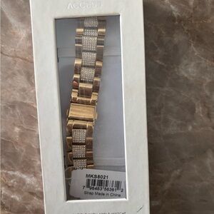 Michael Kors Gold Crystal Strap for Men - Gold Finish